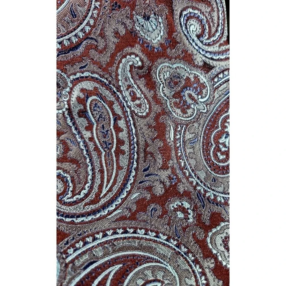 Courage Men's Silk Tie Paisley Purple Maroon Blue Necktie Classic Pattern